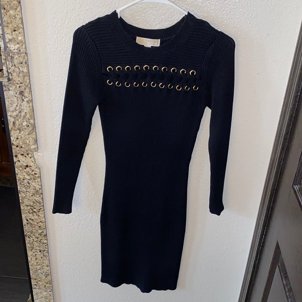 MICHAEL long sleeve short heavy knit dress
